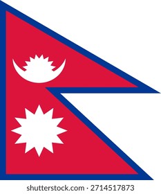 Nepal flag icon in high quality used in Nepal country