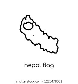 Nepal flag icon. Trendy modern flat linear vector Nepal flag icon on white background from thin line Country Flags collection, editable outline stroke vector illustration