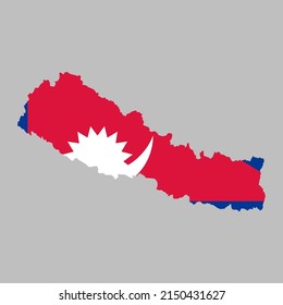 Nepal Flag Inside Nepalese Map Borders Stock Vector (Royalty Free ...