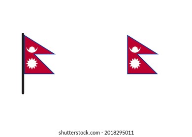 Nepal Flag isolated on white background