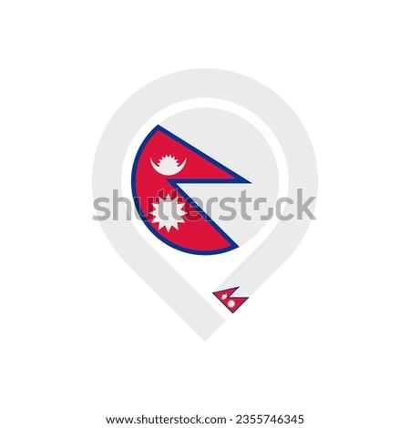 nepal flag map pin icon. vector illustration isolated on white background