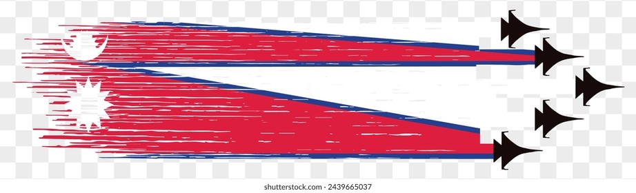 Nepal flag with military fighter jets isolated background. vector illustration
