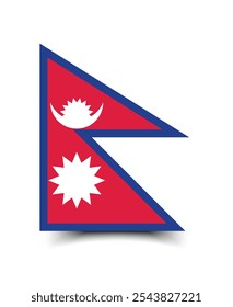Colores oficiales de la bandera de Nepal y proporción de la Ilustración vectorial digital