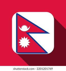 Nepal flag, official colors. Vector illustration.