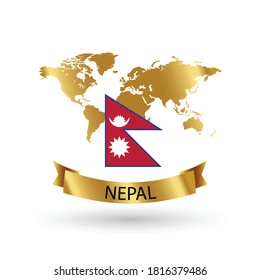 Nepal Flag .official national flags of the world series. circular design . Vector