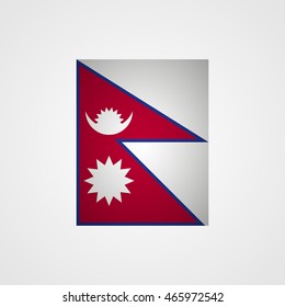 Nepal flag on a gray background. Vector illustration