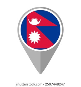 Nepal Flag on Location Pin