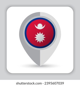 Icono de mapa de pines de bandera de Nepal