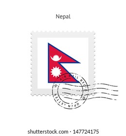 Nepal Flag Postage Stamp on white background. Vector illustration.