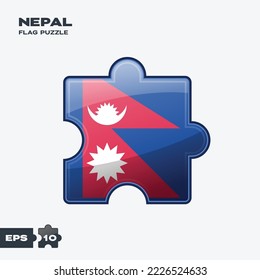 Nepal flag puzzle pieces. vector illustration isolated on a white background