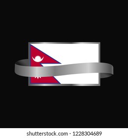 Nepal flag Ribbon banner design