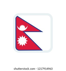 Nepal flag. Nepal square flag.
