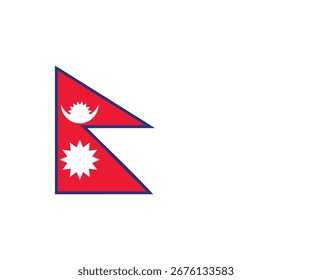 Projeto de vetor da bandeira do Nepal. Ícone de bandeira do Nepal projeto de vetor e ilustração.
