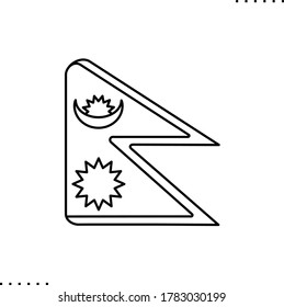 Nepal  flag vector icon in outlines 