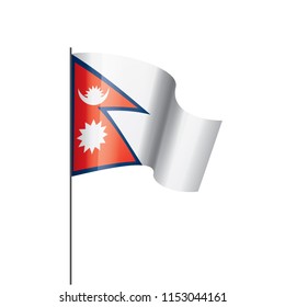 Nepal flag, vector illustration on a white background