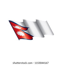 Nepal flag, vector illustration on a white background