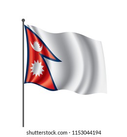 Nepal flag, vector illustration on a white background