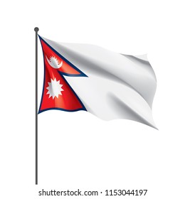 Nepal flag, vector illustration on a white background
