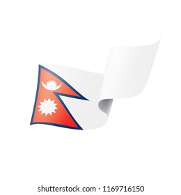 Nepal flag, vector illustration on a white background