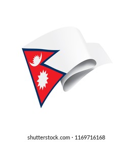 Nepal flag, vector illustration on a white background