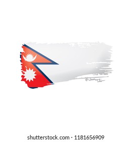 Nepal flag, vector illustration on a white background.