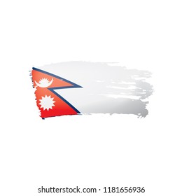 Nepal flag, vector illustration on a white background.