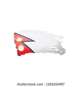 Nepal flag, vector illustration on a white background.