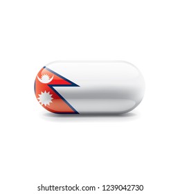 Nepal flag, vector illustration on a white background