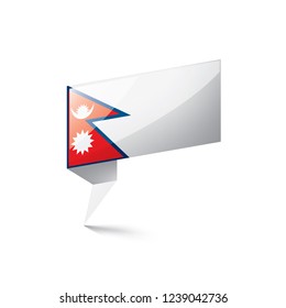 Nepal flag, vector illustration on a white background