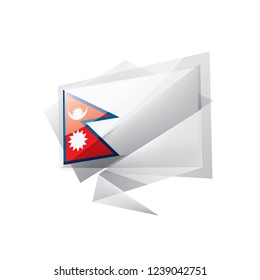Nepal flag, vector illustration on a white background