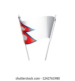 Nepal flag, vector illustration on a white background