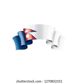 Nepal flag, vector illustration on a white background