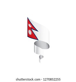 Nepal flag, vector illustration on a white background