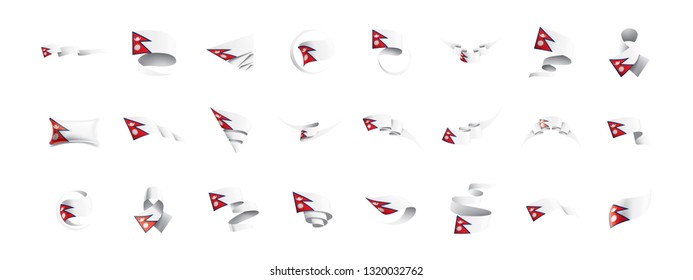 Nepal flag, vector illustration on a white background