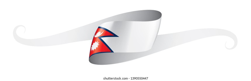 Nepal flag, vector illustration on a white background