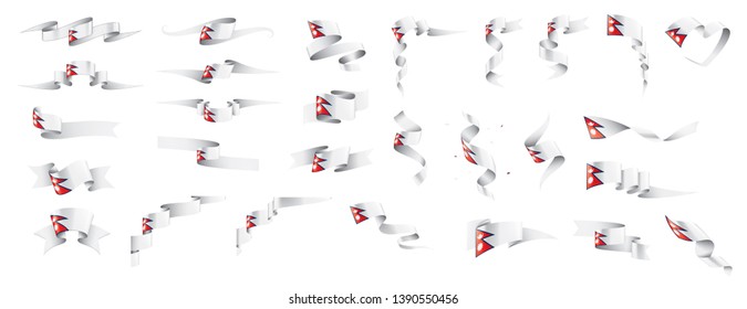 Nepal flag, vector illustration on a white background
