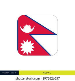 Nepal Flag Vector Stock Illustration Design Template. Rounded Square Shape.
