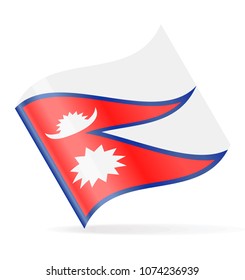 Nepal Flag Vector Waving Icon - Illustration