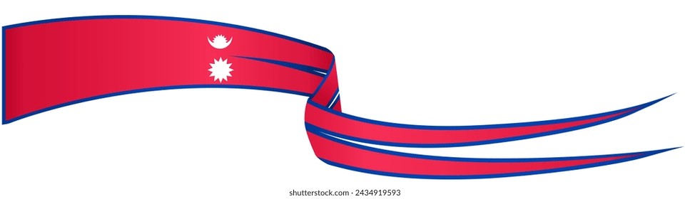 Nepal flag wave isolated on png or transparent background. vector illustration.