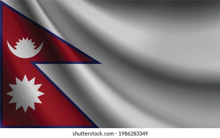 Nepal flag waving. background for patriotic and national design. vector illustration  