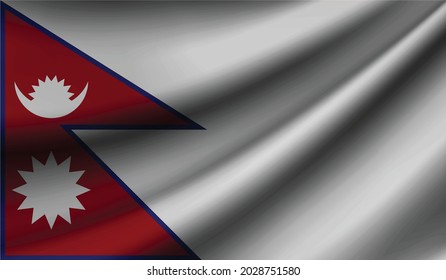 Nepal flag waving. Background for patriotic and national design. Vector illustration
