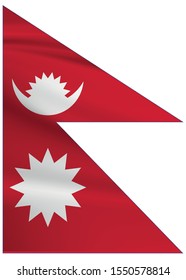 Nepal flag waving with wind effect