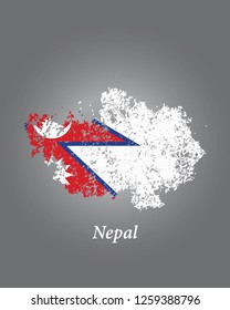 Nepal grunge old state flag