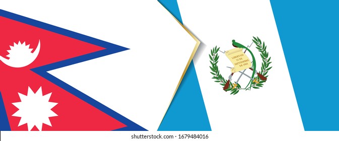 Nepal and Guatemala flags, two vector flags symbol of relationship or confrontation.