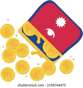 Nepal  Hand Drawn Flag Nepalese Rupee Hand Drawn