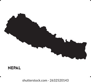 Nepal icon vector design, Nepal Logo design, Nepal's unique charm and natural wonders, Use it in your marketing materials, travel guides, or digital projects, Nepal map logo vector, black map icon