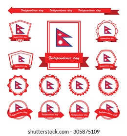 nepal independence day flags infographic design