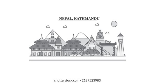 Nepal Kathmandu City Skyline Isolated Vector Stock Vector Royalty Free 2187523983 Shutterstock 5266