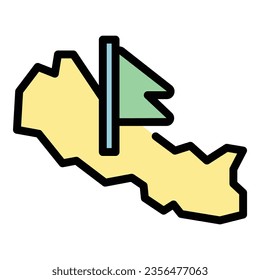 Nepal landmark icon outline vector. City culture. Country stupa color flat