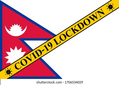 nepal lockdown preventing coronavirus spread or outbreak. covid-19 nepal precaution to lock down virus infection.